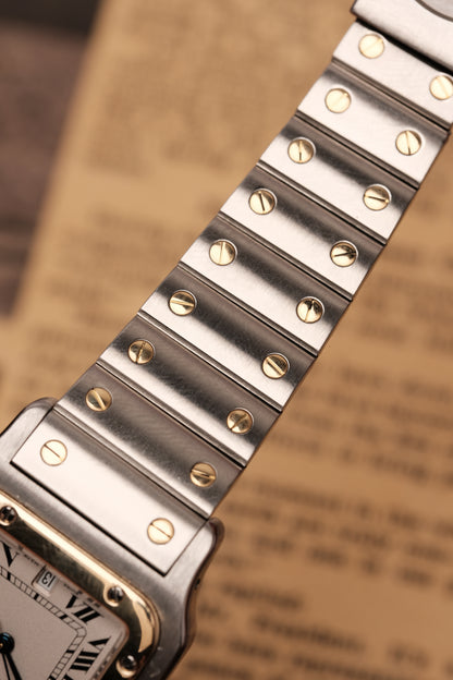Cartier Santos Galbée 1566 Gold/Steel White Dial LM (29x41mm)