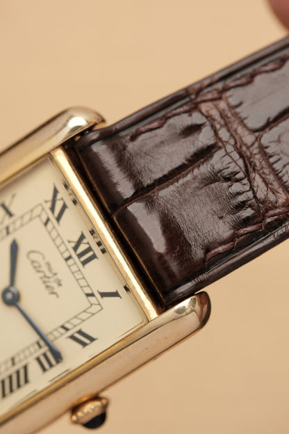 CARTIER MUST DE TANK VERMEIL (LM 23x31mm) ROMAN DIAL HAND WINDING
