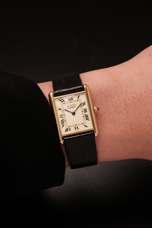 CARTIER MUST DE CARTIER TANK VERMEIL ROMAN DIAL REF. 681006