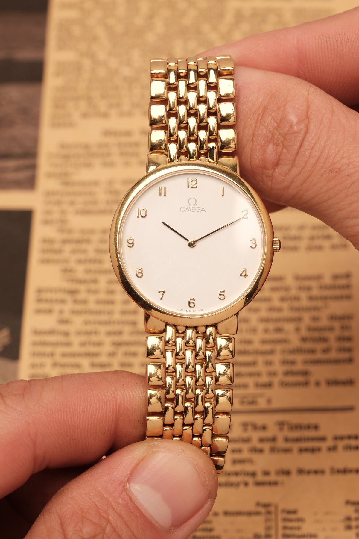 Omega De Ville Ref. 395.0875.2 Cal.1378 Ultra Thin Arabic Numeral Dial  Integrated Bracelet