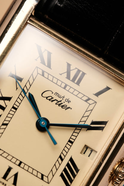 Vintage Cartier Must De Tank (XL 26x34mm) ROMAN DIAL QUARTZ Ref.2413