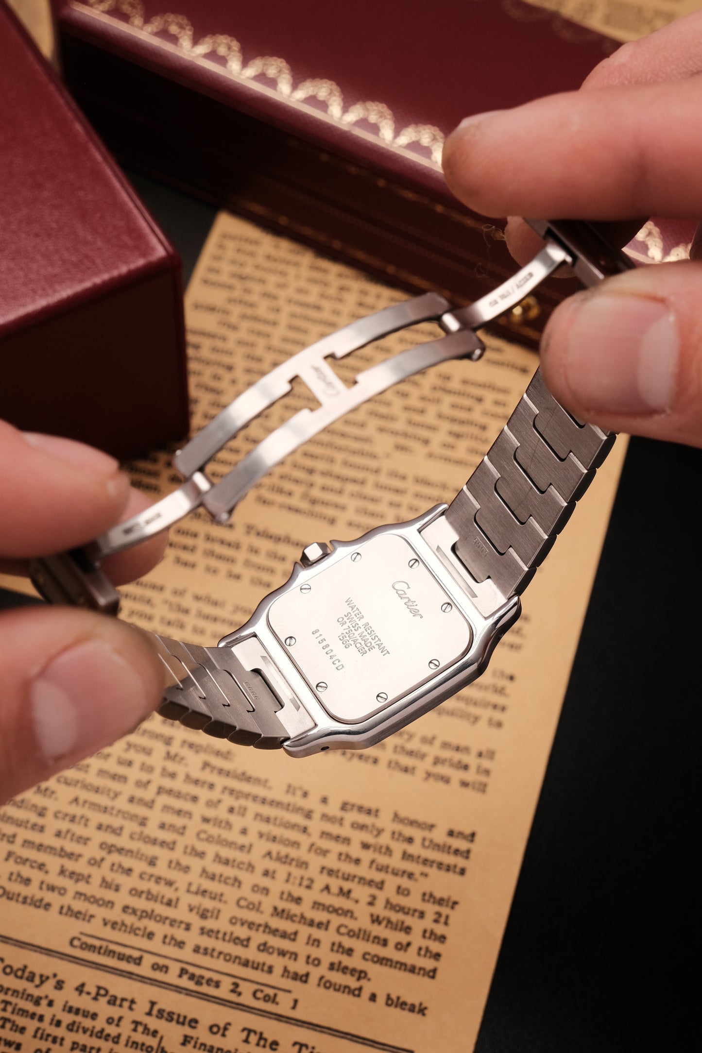 Cartier Santos Galbée 1566 Gold/Steel White Dial 29x41mm Y2K