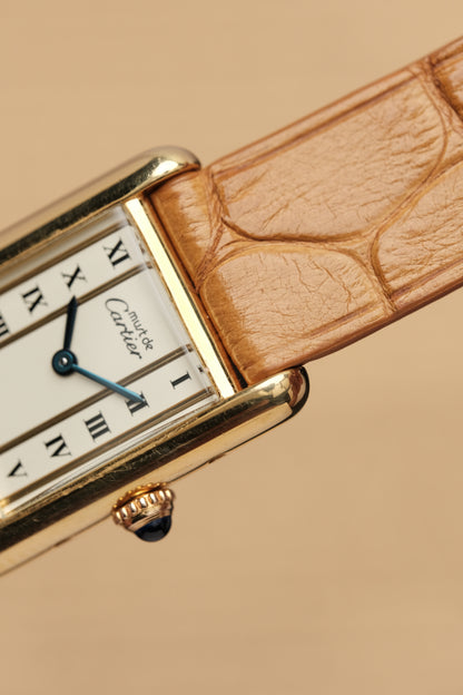 CARTIER MUST DE TANK VERMEIL (SM 20x28mm) COLUMN DIAL QUARTZ Ref.5057001
