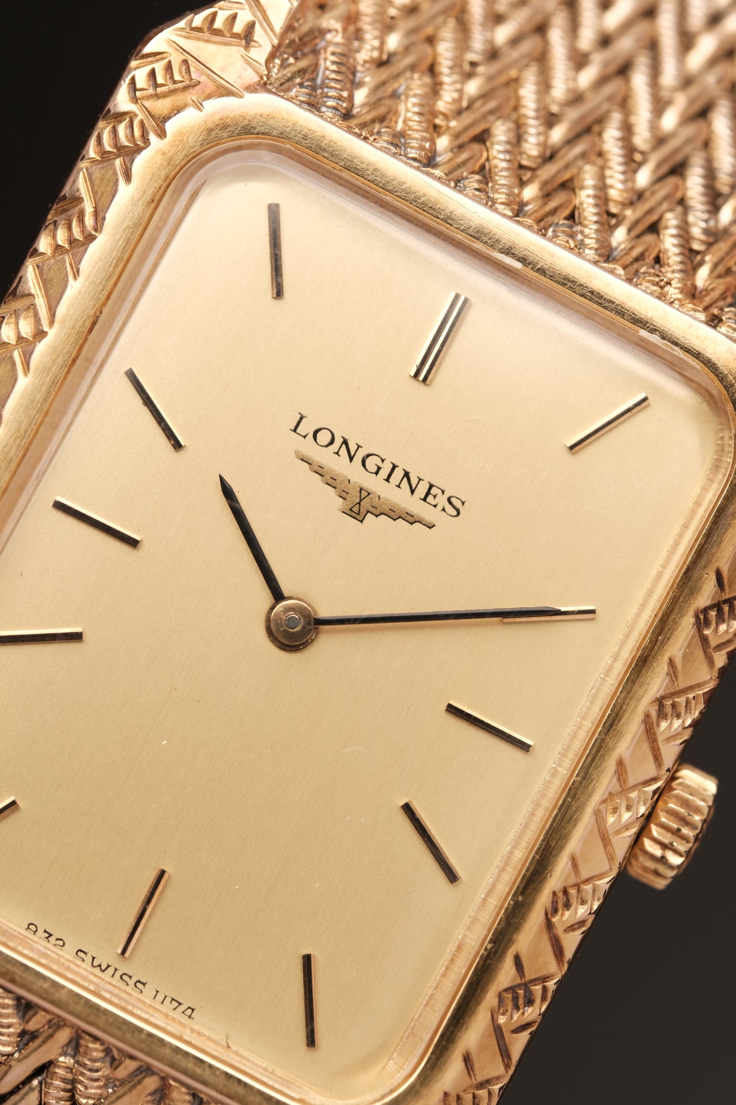 1978  Longines Vintage Tank Integrated Bracelet Hand Winding 832-1174