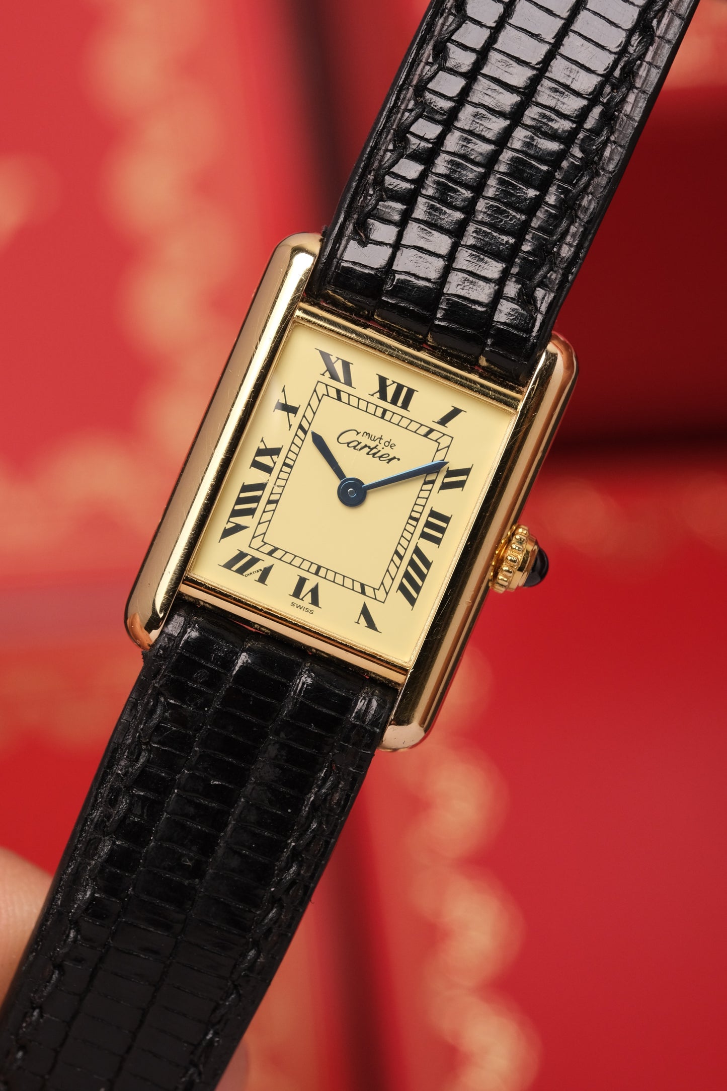 1999 Vintage Cartier Tank Vermeil 1613 ROMAN DIAL QUARTZ 20x28mm + Box and Paper