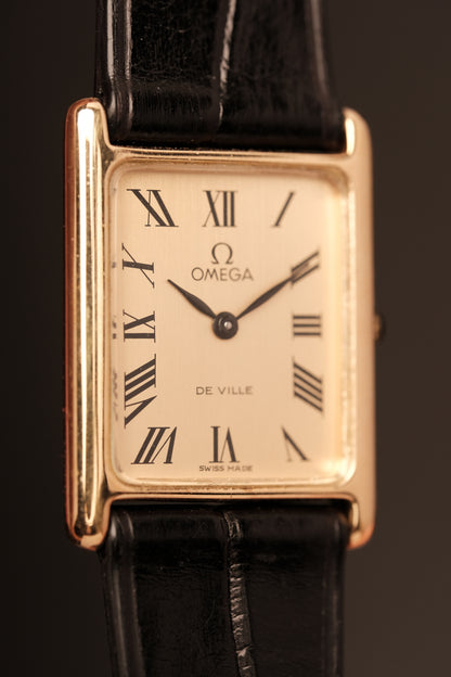 Vintage Tank OMEGA DE VILLE Roman Dial (25x31mm) Hand Windding Ref.5110404 + BOX