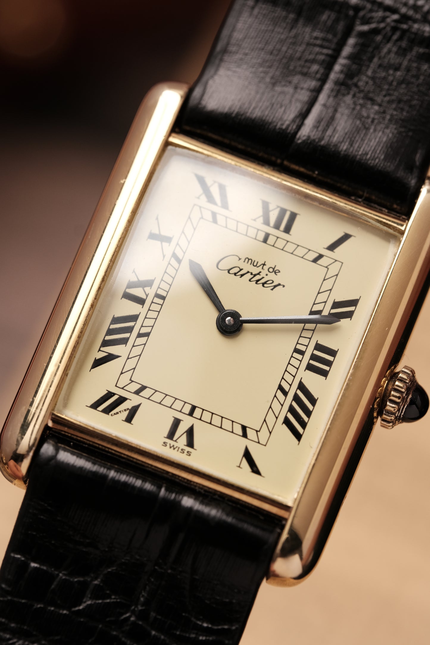 CARTIER MUST DE CARTIER TANK Hand Winding VERMEIL ROMAN DIAL REF. 6 097875