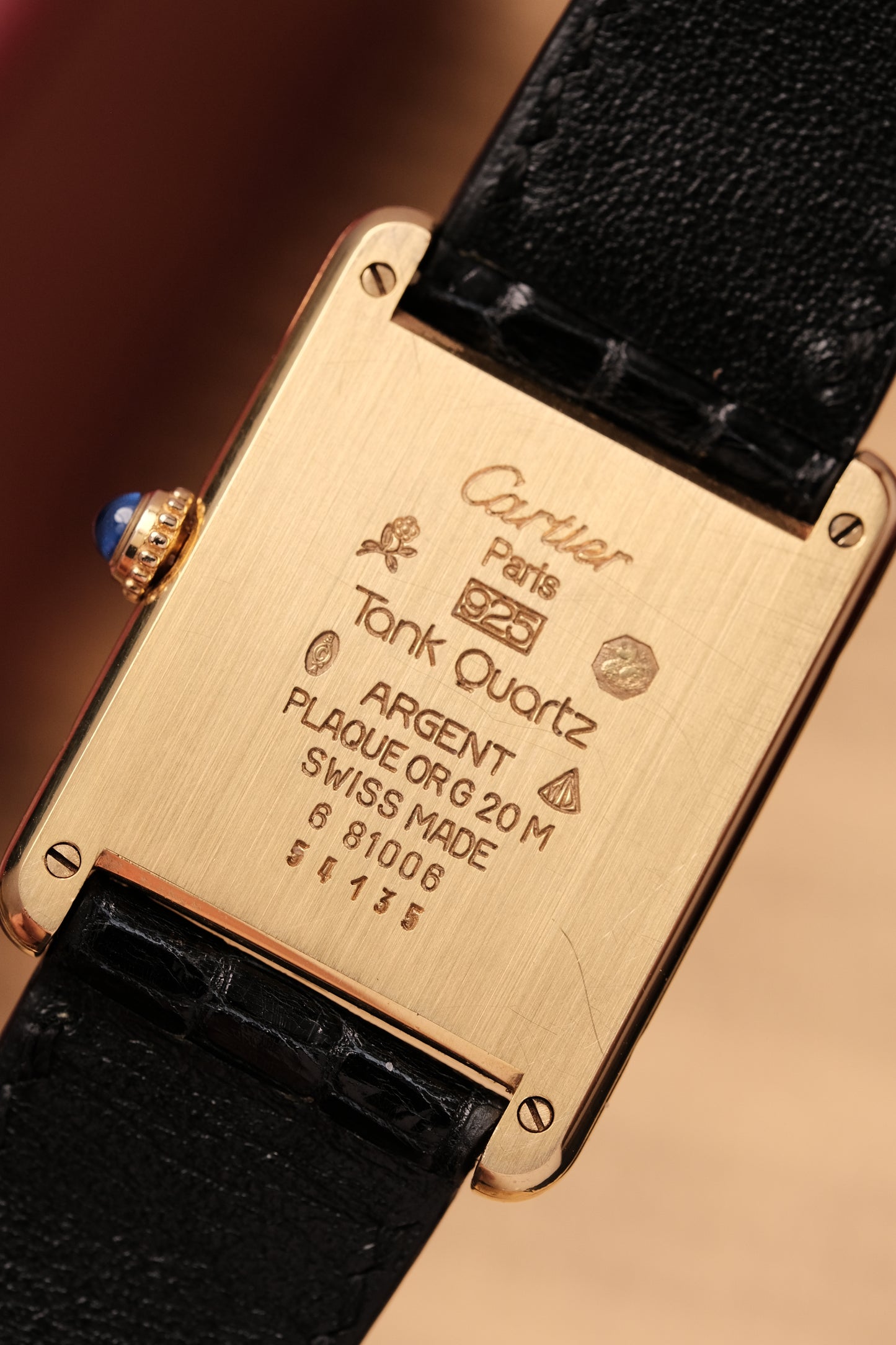 CARTIER MUST DE CARTIER TANK VERMEIL ROMAN DIAL REF. 681006