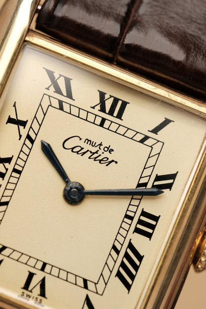 CARTIER MUST DE TANK VERMEIL (LM 23x31mm) ROMAN DIAL HAND WINDING