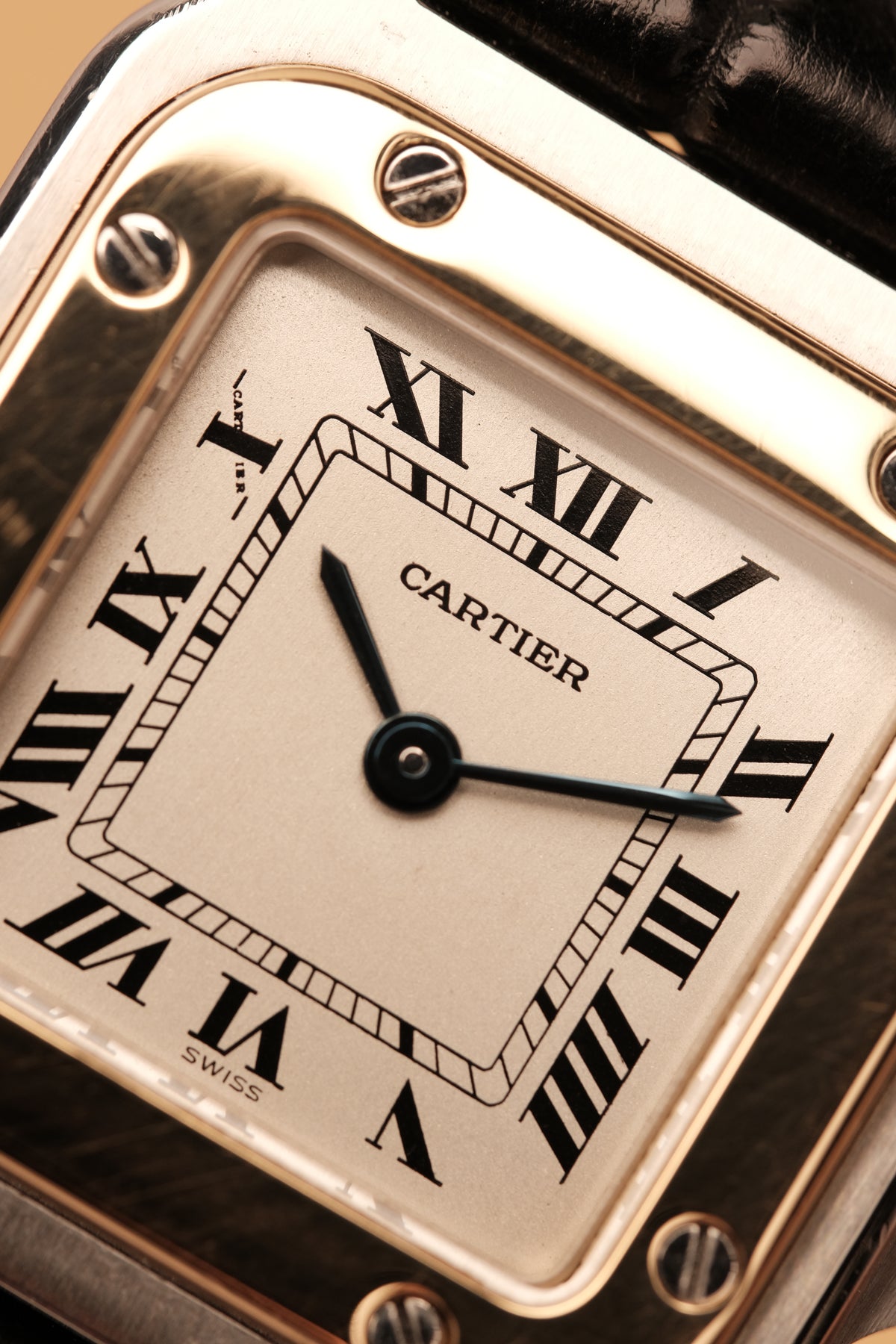 Cartier Santos Galbee 1057930 Quartz Gold/Steel White Dial SM (24x35mm) + Box and Paper