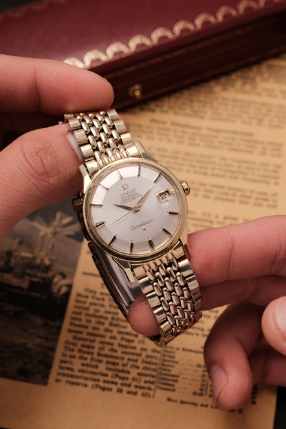 1962 OMEGA CONSTELLATION PIE PAN DOG LEG GOLD AUTOMATIC CHRONOMETER REF. 168.005
