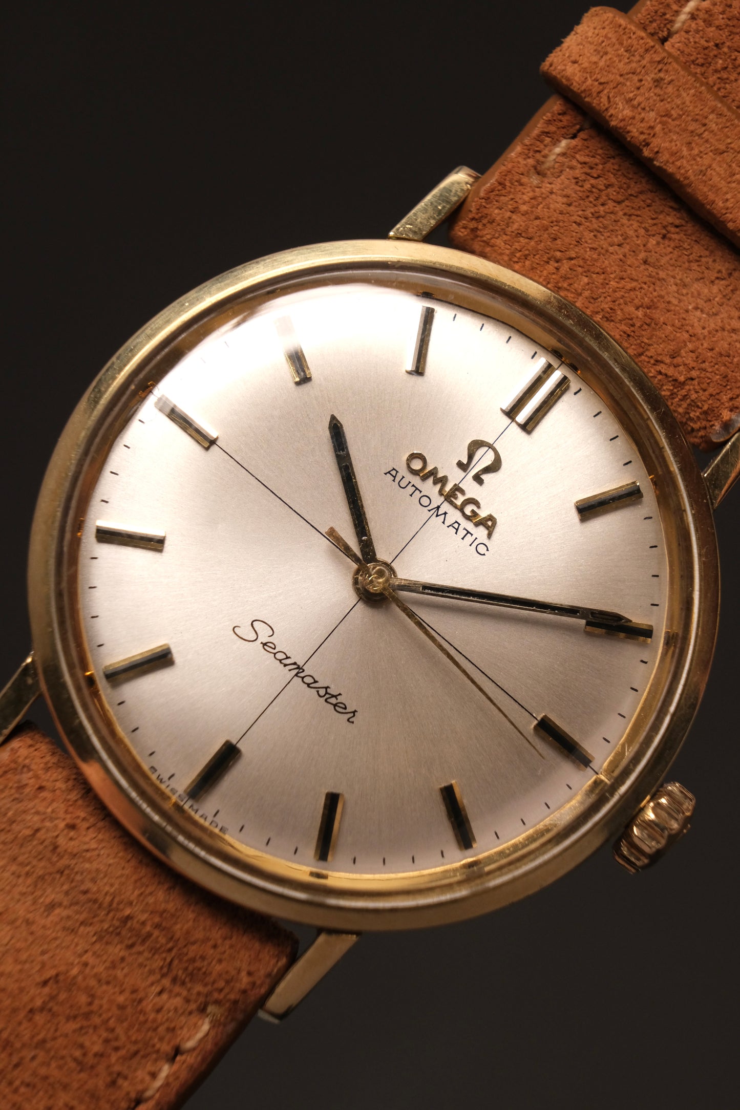 Omega Seamaster Automatic Crosshair Dial Gold Capped Ref 14765 62SC  C.552