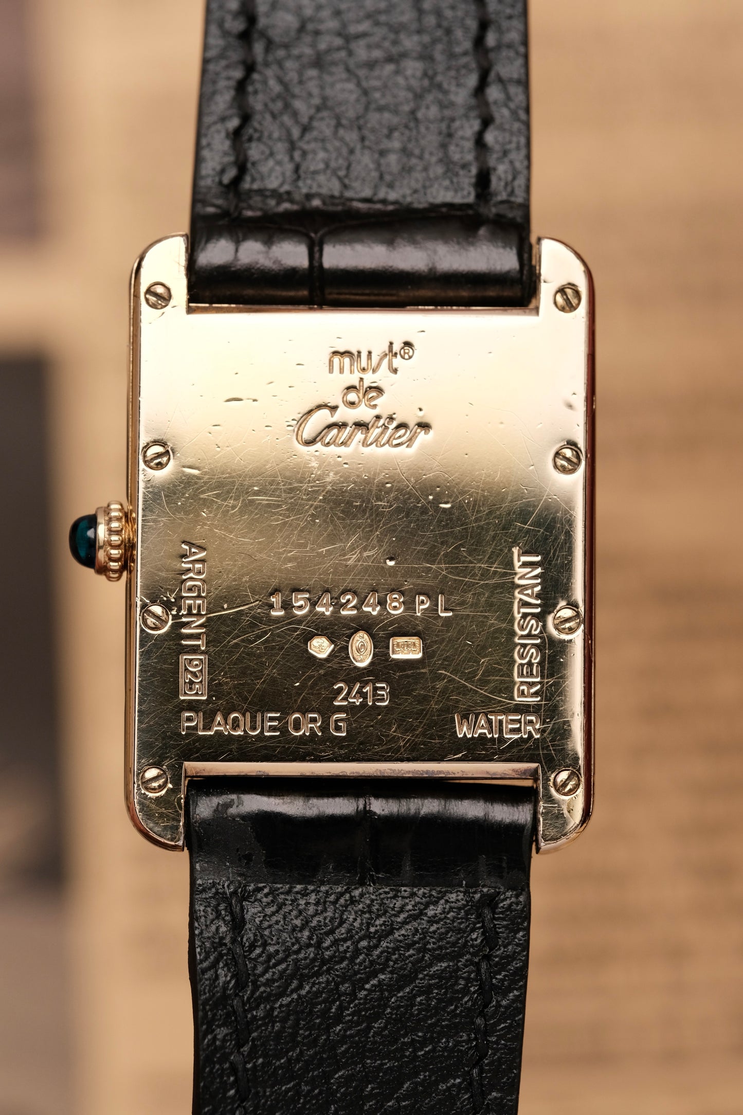 Vintage Cartier Must De Tank (XL 26x34mm) ROMAN DIAL QUARTZ Ref.2413