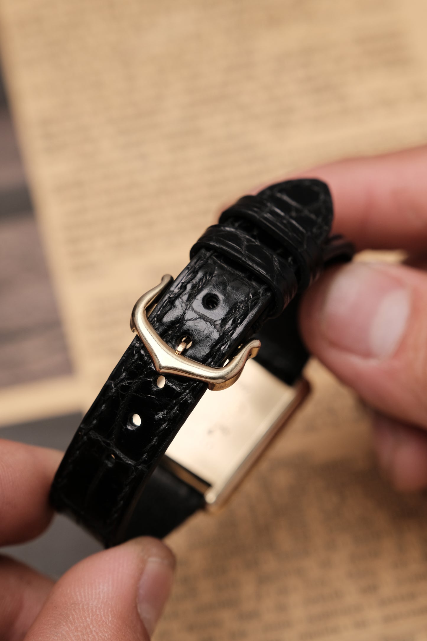 CARTIER MUST DE TANK VERMEIL (LM 23x31mm) HAND WINDING BLACK DIAL 6048114