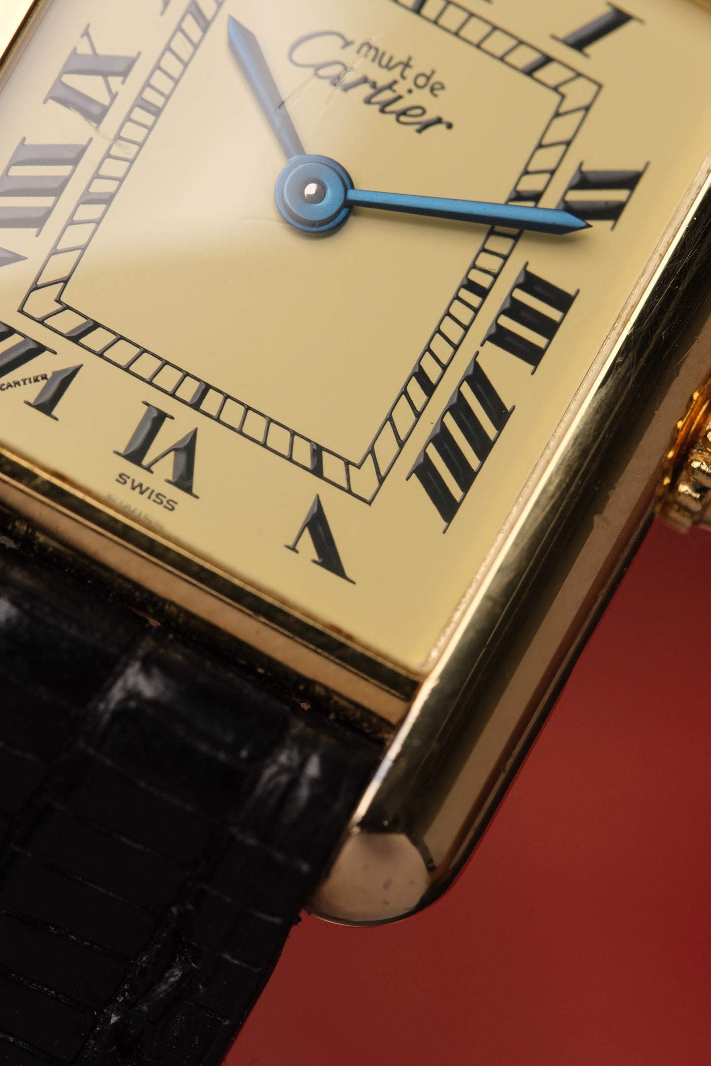 1999 Vintage Cartier Tank Vermeil 1613 ROMAN DIAL QUARTZ 20x28mm + Box and Paper