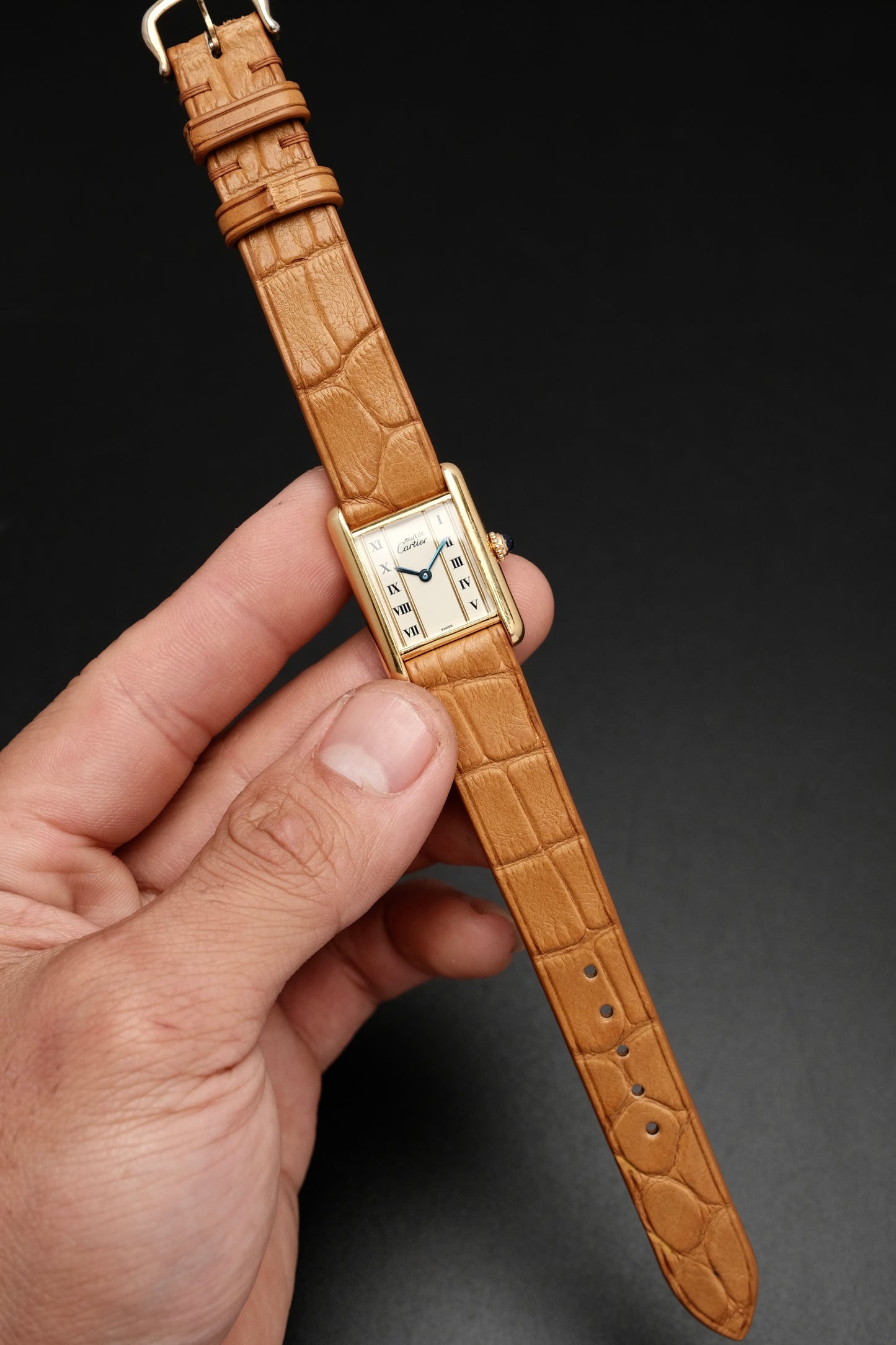 CARTIER MUST DE TANK VERMEIL (SM 20x28mm) COLUMN DIAL QUARTZ Ref.5057001