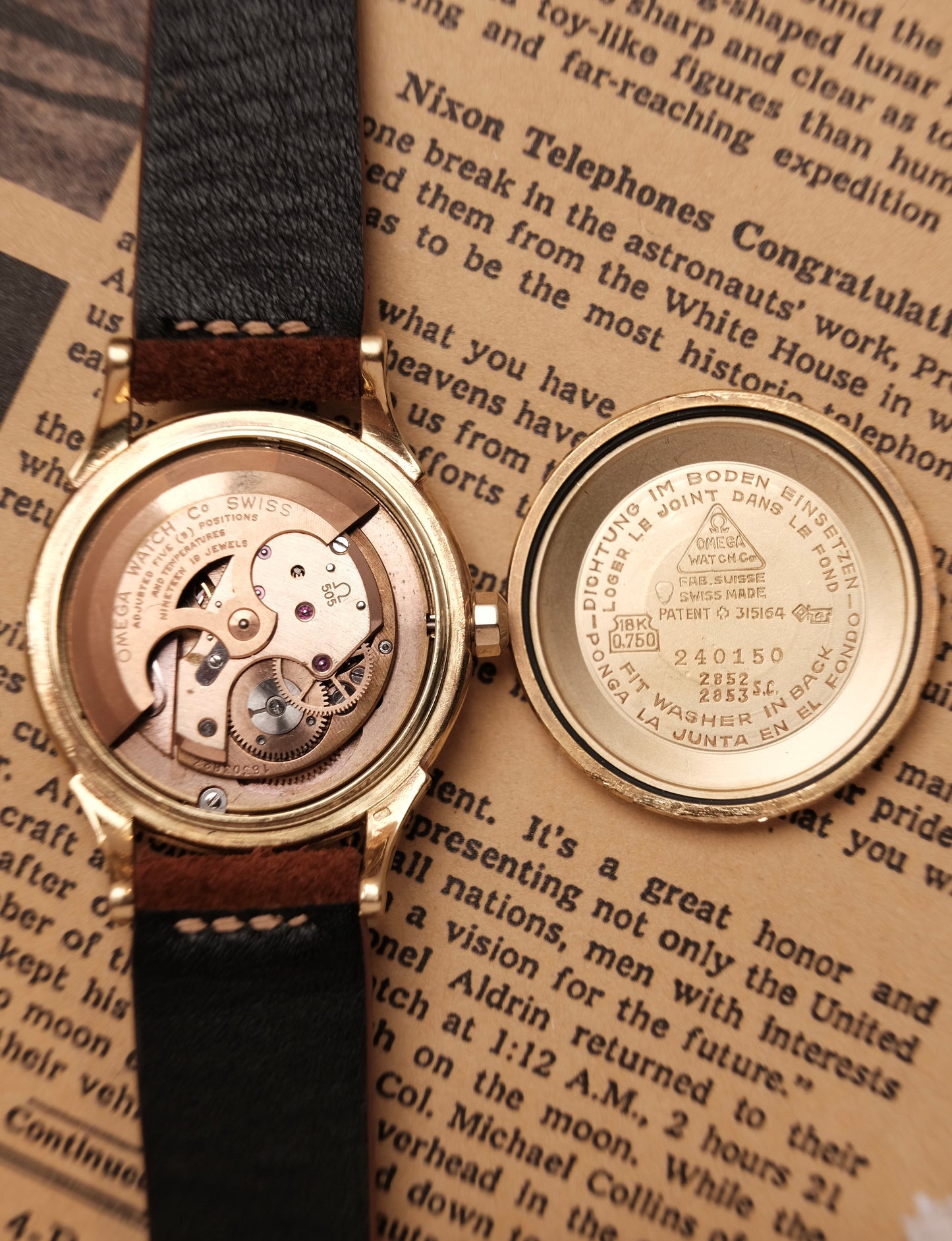 Vintage 1958 Omega Constellation Pie Pan De Luxe Arrow Head Ref 2852/2853 S.C