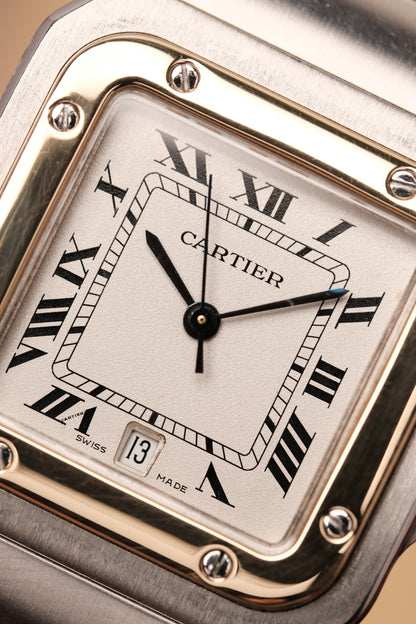 Cartier Santos Galbée 1566 Gold/Steel White Dial LM (29x41mm)