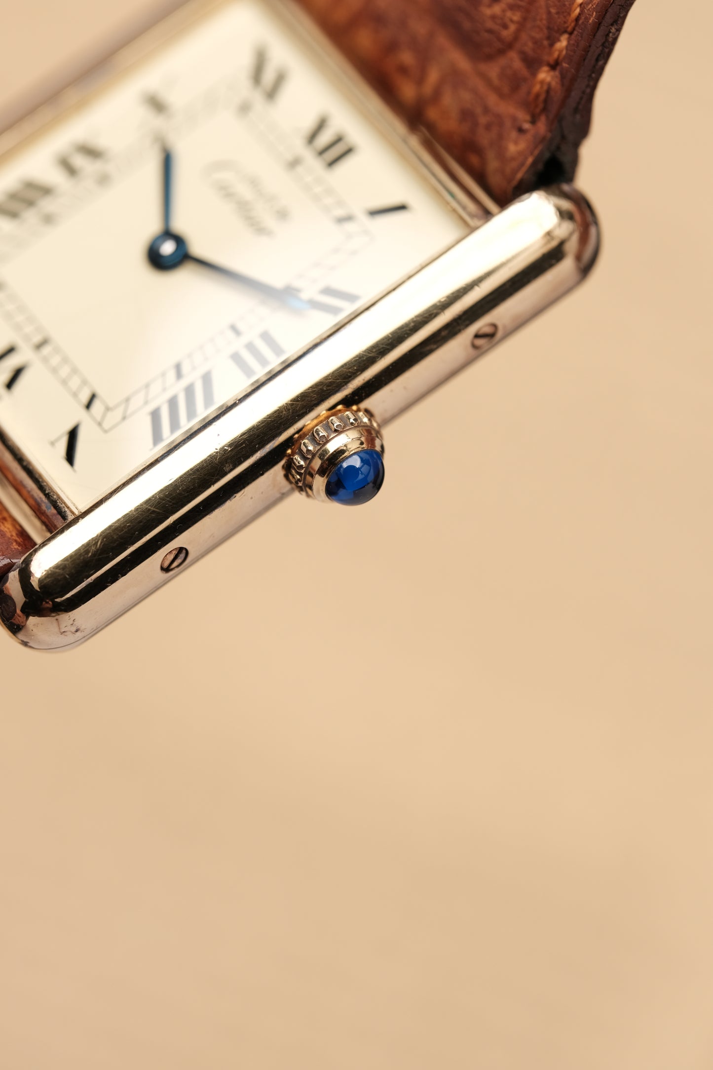 CARTIER MUST DE TANK VERMEIL (LM 23x31mm) ROMAN DIAL QUARTZ Ref.590005