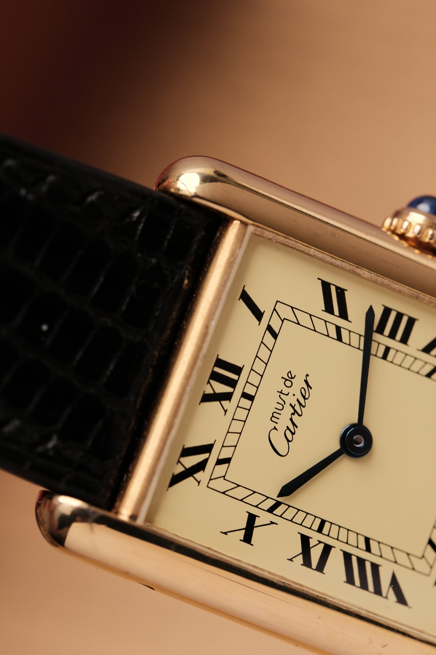 CARTIER MUST DE CARTIER TANK VERMEIL ROMAN DIAL REF. 681006