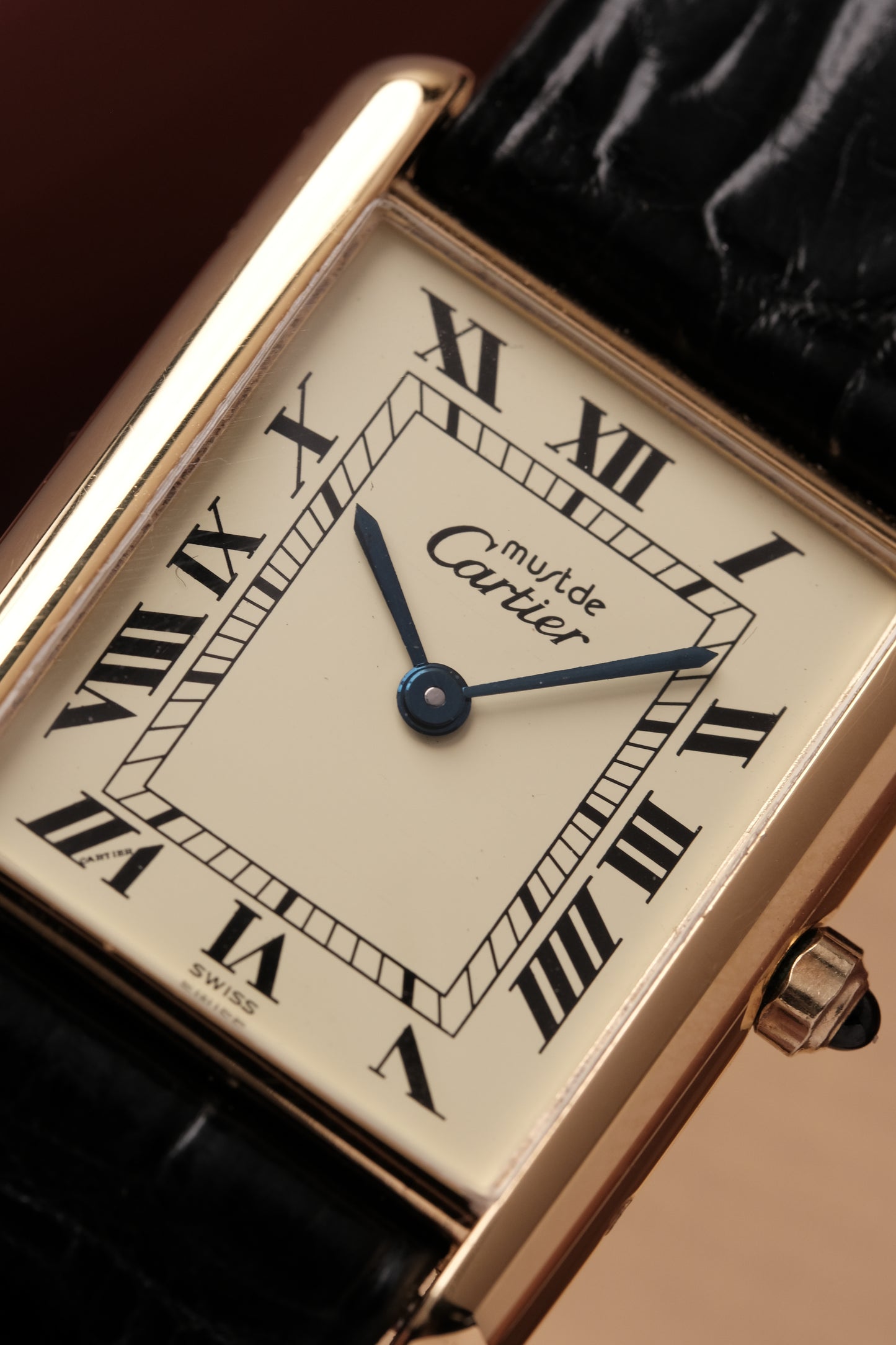 CARTIER MUST DE CARTIER TANK VERMEIL ROMAN DIAL REF. 681006