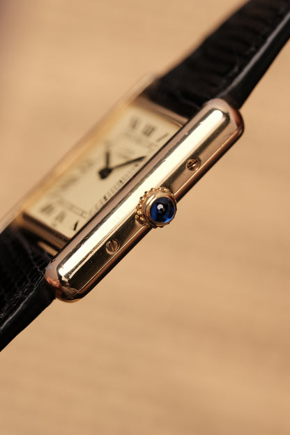 1999 Vintage Cartier Tank Vermeil 1613 ROMAN DIAL QUARTZ