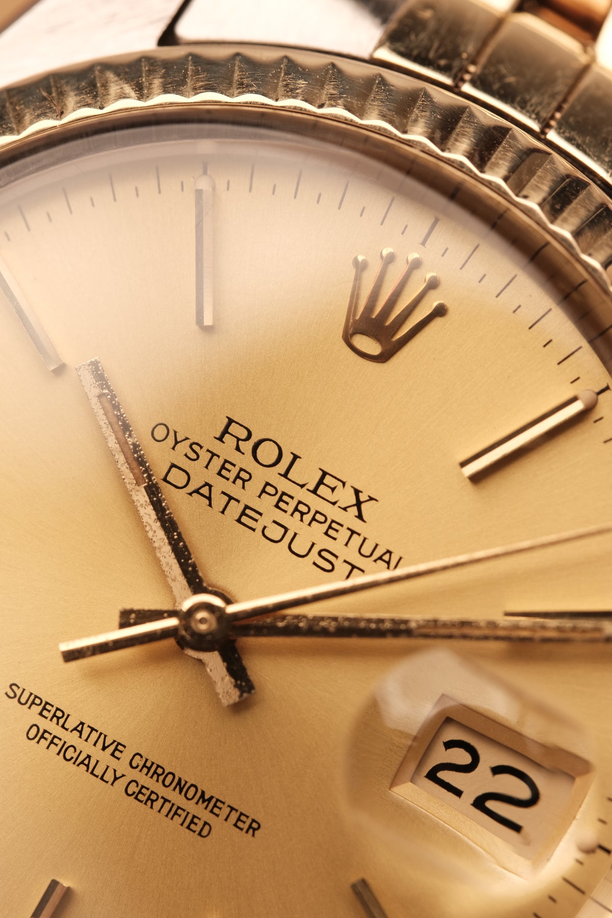 Rolex Datejust 36 16013 Two Tone 18k Yellow Gold Jubilee Bracelet Fluted Bezel + Box and Booklet