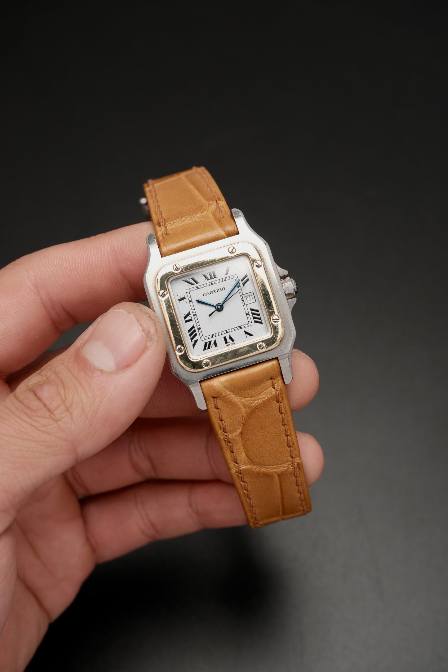 Cartier Santos Carree 2961 Large( 29x41mm)  White Romans Automatic 1980