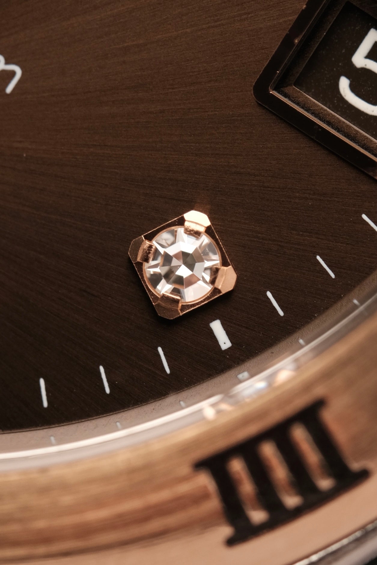 OMEGA WATCH CONSTELLATION 1301.60.00 - STAINLESS STEEL ROSE GOLD CHOCOLATE DIAMONDS (2000S)
