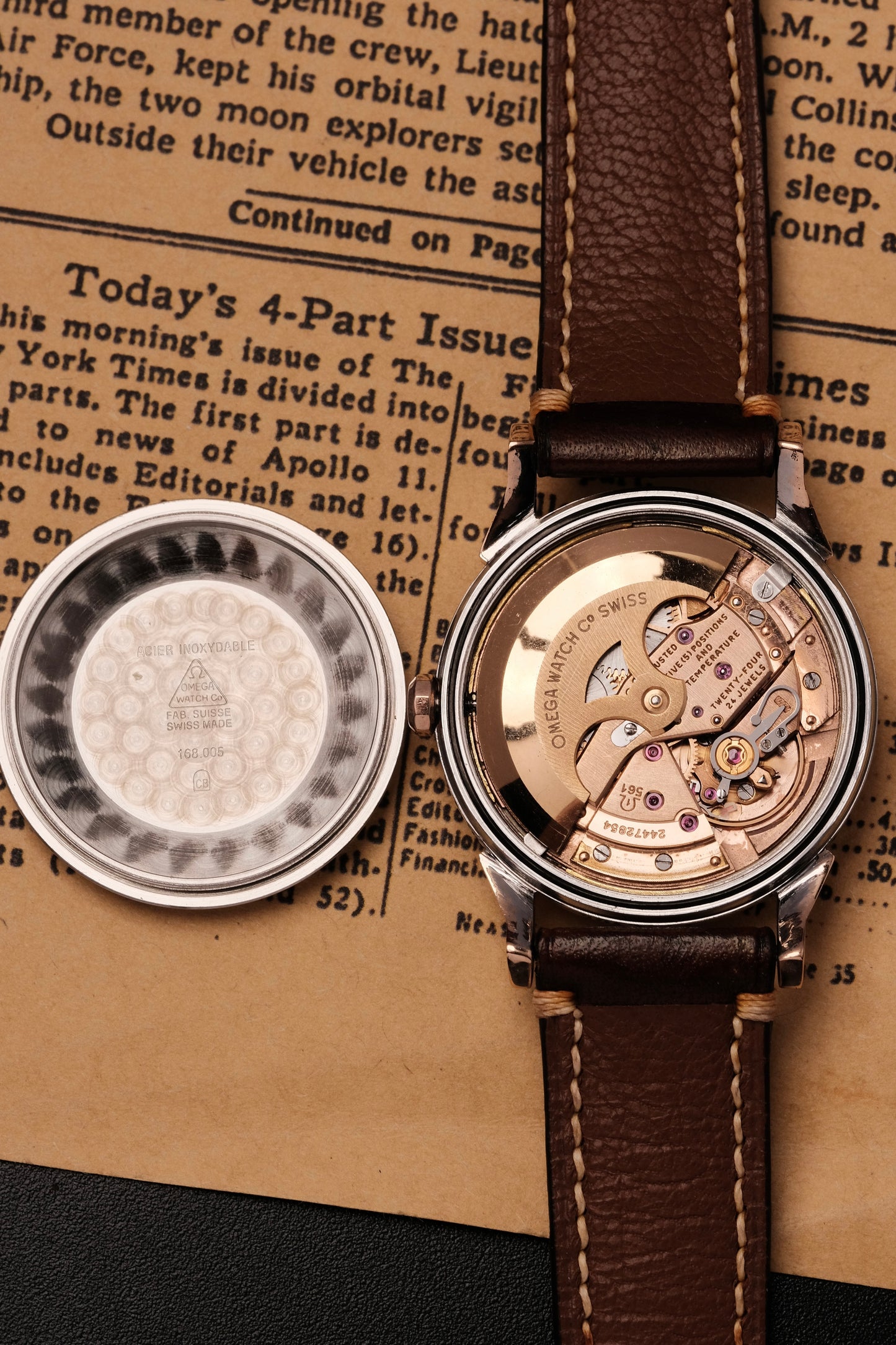 1966 OMEGA CONSTELLATION PIE PAN DOG LEG CROSS HAIR DIAL  ROSE GOLD  AUTOMATIC CHRONOMETER REF. 168.005