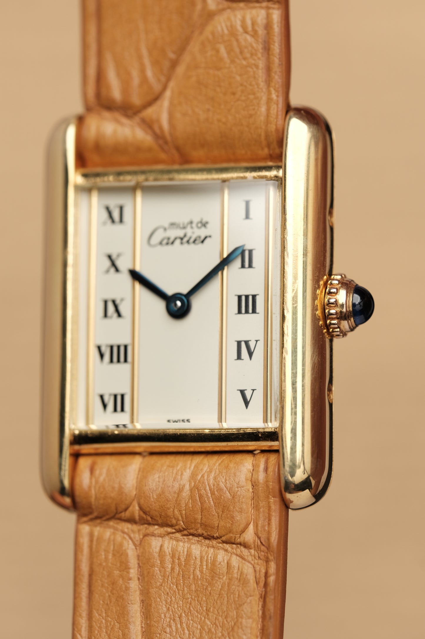 CARTIER MUST DE TANK VERMEIL (SM 20x28mm) COLUMN DIAL QUARTZ Ref.5057001