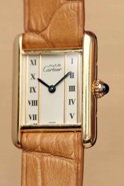 CARTIER MUST DE TANK VERMEIL (SM 20x28mm) COLUMN DIAL QUARTZ Ref.5057001