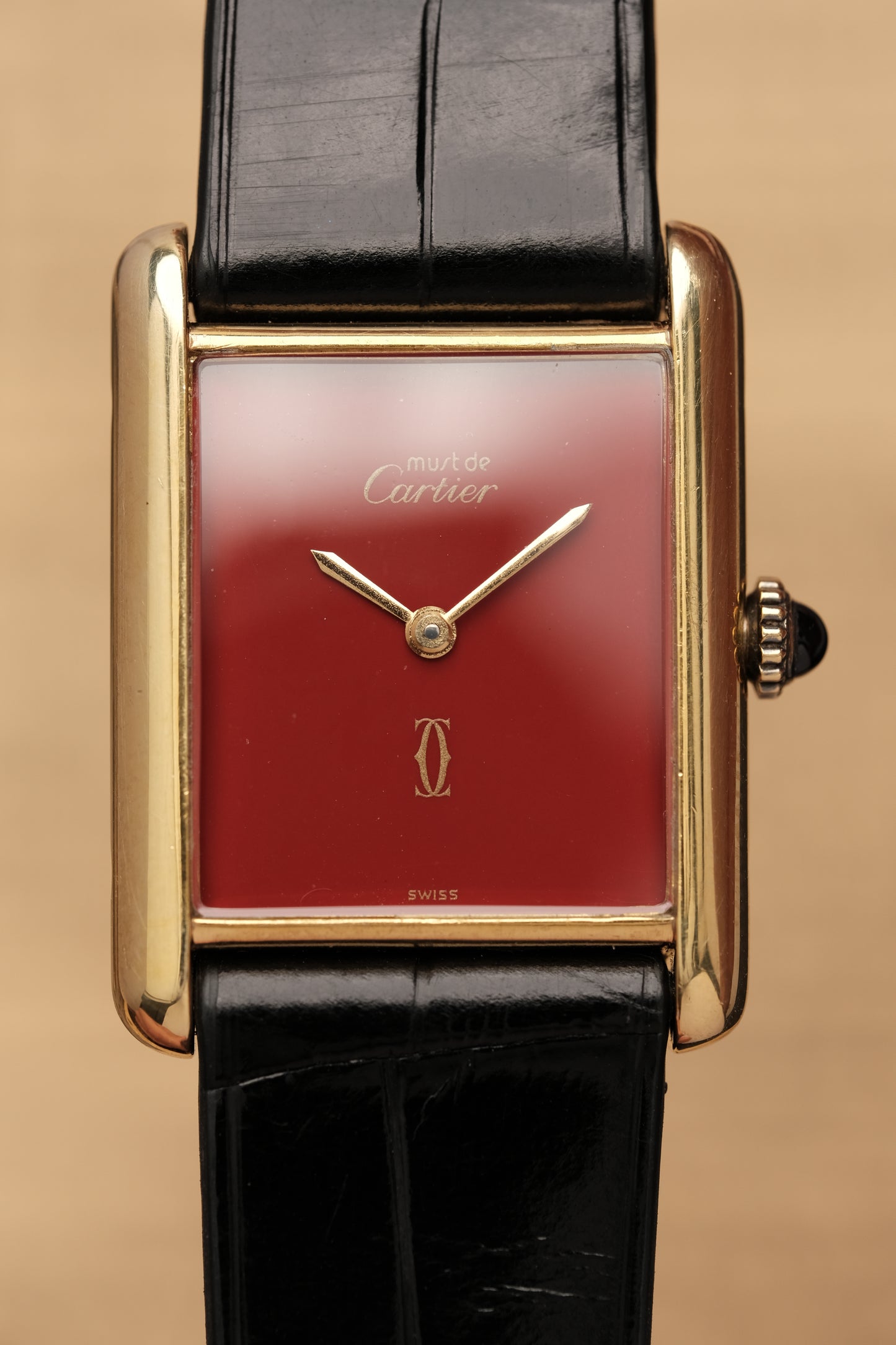 CARTIER MUST DE TANK VERMEIL (LM 23x31mm) HAND WINDING FERRARI RED DIAL