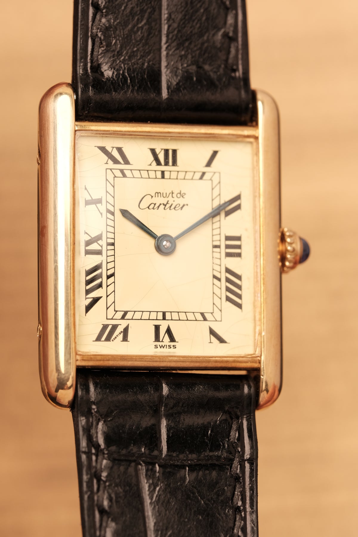 CARTIER MUST DE TANK VERMEIL (LM 23x31mm) ROMAN DIAL QUARTZ