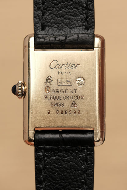 Vintage Cartier Must De Tank Vermeil (SM 20x28mm) ROMAN DIAL Hand Windding Ref.3096998