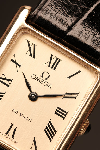 Vintage Tank OMEGA DE VILLE Roman Dial (25x31mm) Hand Windding Ref.5110404 + BOX