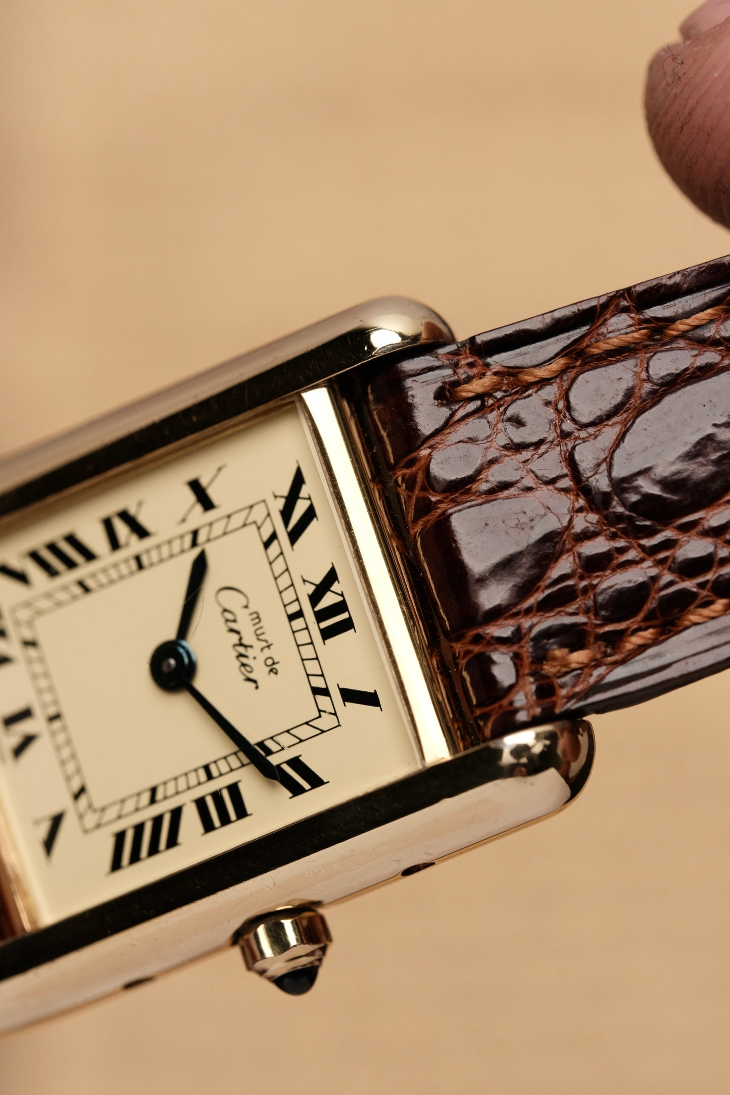 Vintage Cartier Must De Tank Vermeil (SM 20x28mm) ROMAN DIAL QUARTZ Ref.87728