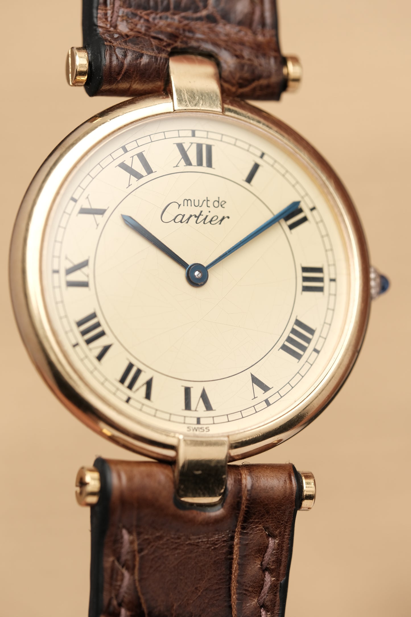 1990's Cartier Must Vendome LM Vermeil Quartz Gold Plated 30mm