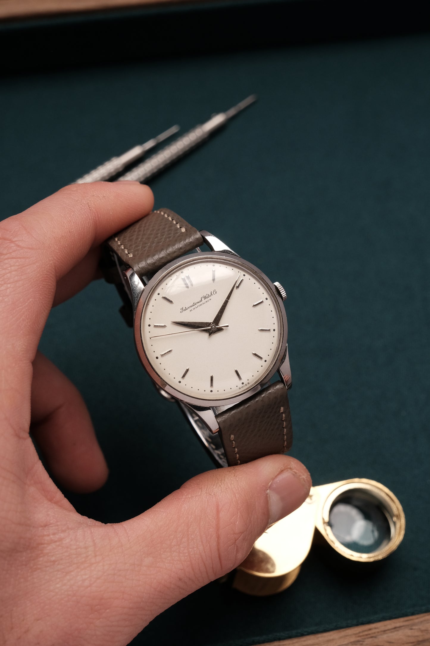 Calatrava IWC SCHAFFHAUSEN Cal.89 White Dial Hand Winding