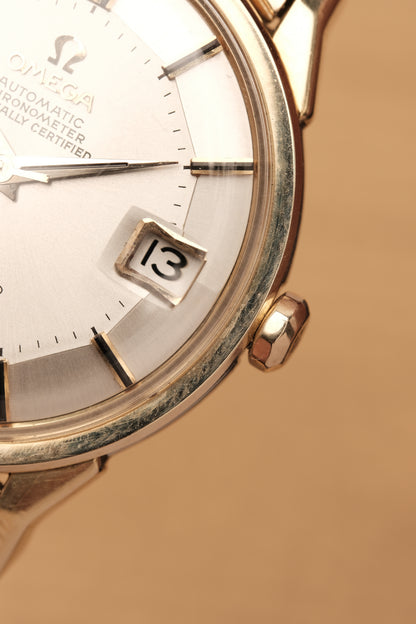 1966 OMEGA CONSTELLATION PIE PAN DOG LEG White Dial AUTOMATIC REF. 168.005 + BOX + Beads of rice bracelet