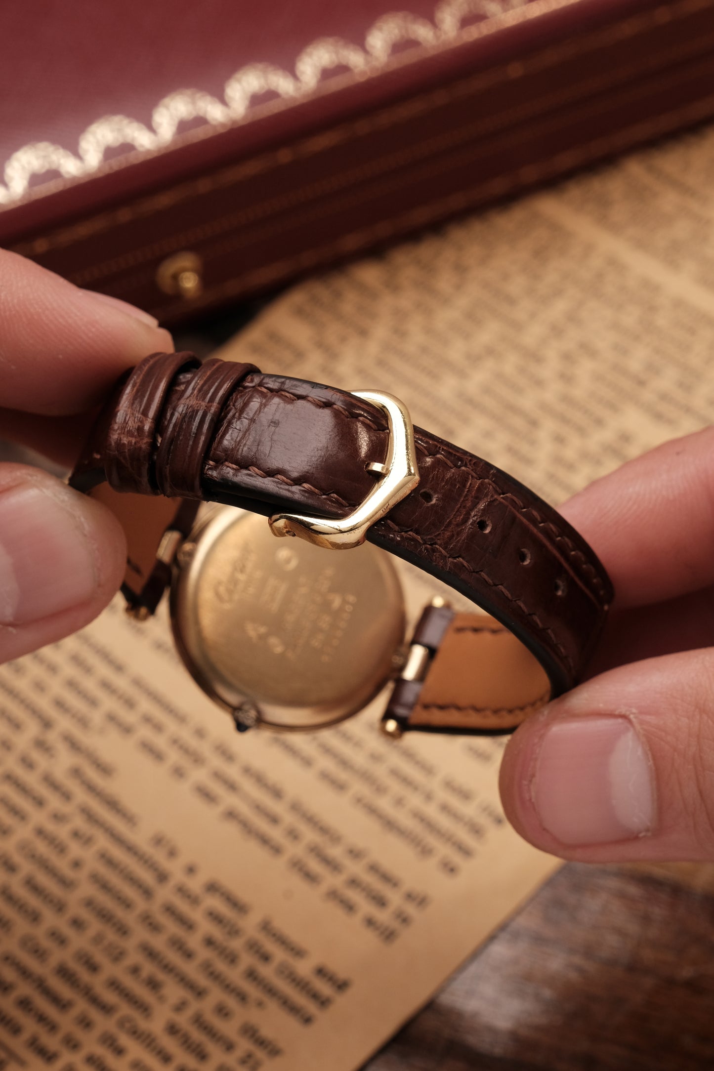 1990's  Cartier  Must Vendome LM Vermeil Quartz Gold Plated 30mm