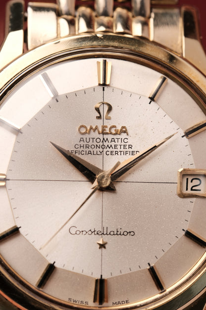 1966 OMEGA CONSTELLATION PIE PAN DOG LEG GOLD  CROSS HAIR DIAL AUTOMATIC CHRONOMETER REF. 14902-61 SC