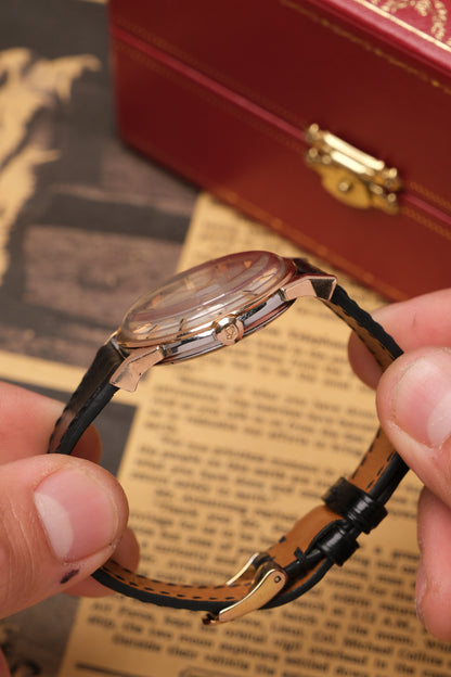 1966 OMEGA CONSTELLATION PIE PAN DOG LEG ROSE GOLD AUTOMATIC CHRONOMETER REF. 168.005