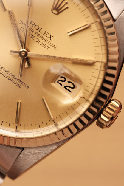 Rolex Datejust 36 16013 Two Tone 18k Yellow Gold Jubilee Bracelet Fluted Bezel + Box and Booklet
