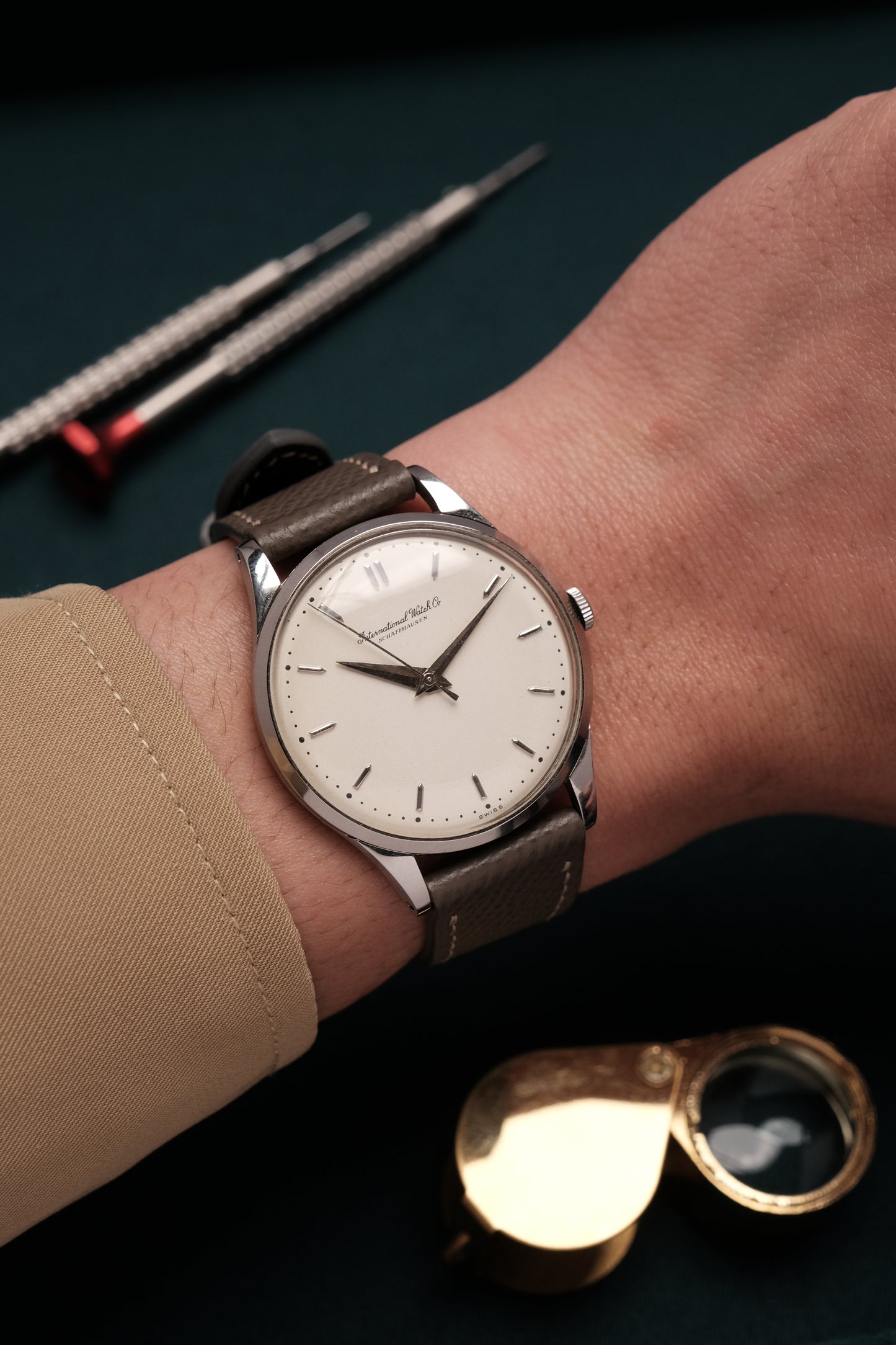 Calatrava IWC SCHAFFHAUSEN Cal.89 White Dial Hand Winding