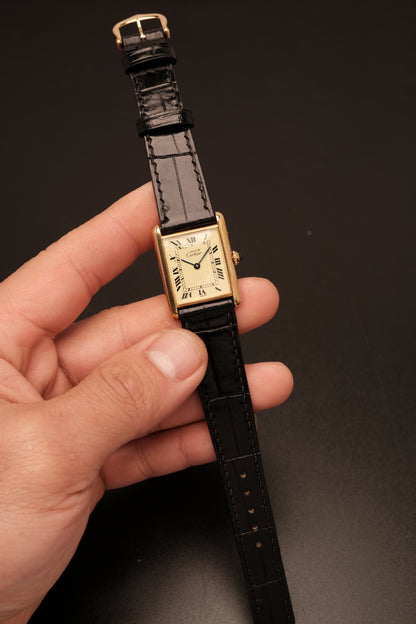 CARTIER MUST DE TANK VERMEIL (LM 23x31mm) ROMAN DIAL QUARTZ