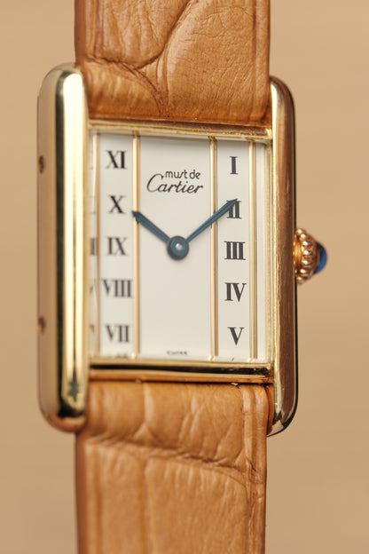 CARTIER MUST DE TANK VERMEIL (SM 20x28mm) COLUMN DIAL QUARTZ Ref.5057001