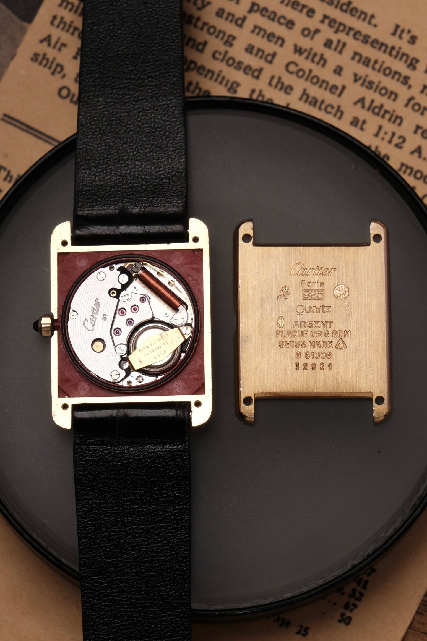 CARTIER MUST DE CARTIER TANK VERMEIL ROMAN DIAL REF. 681006