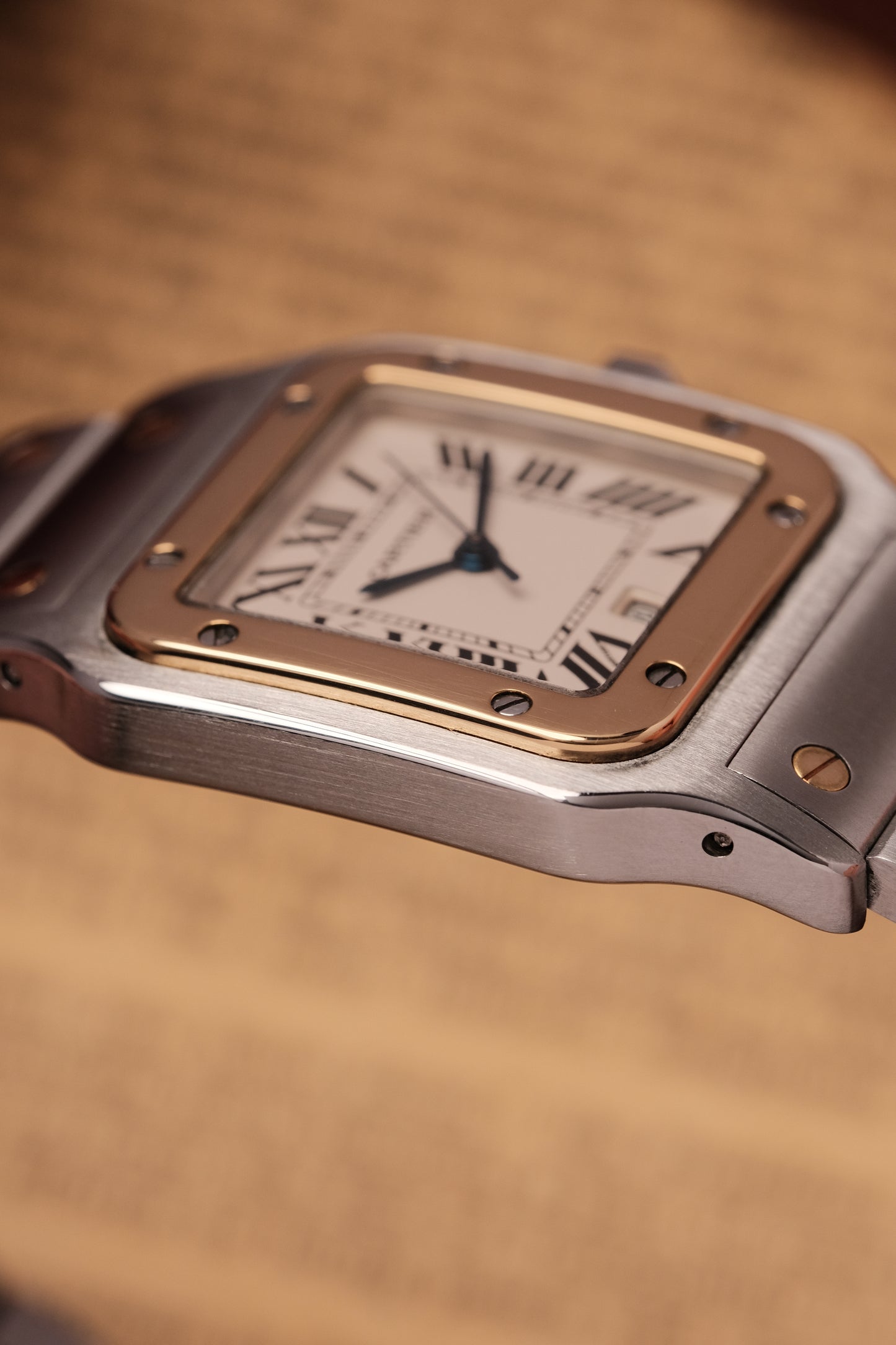 Cartier Santos Galbée 1566 Gold/Steel White Dial 29x41mm Y2K