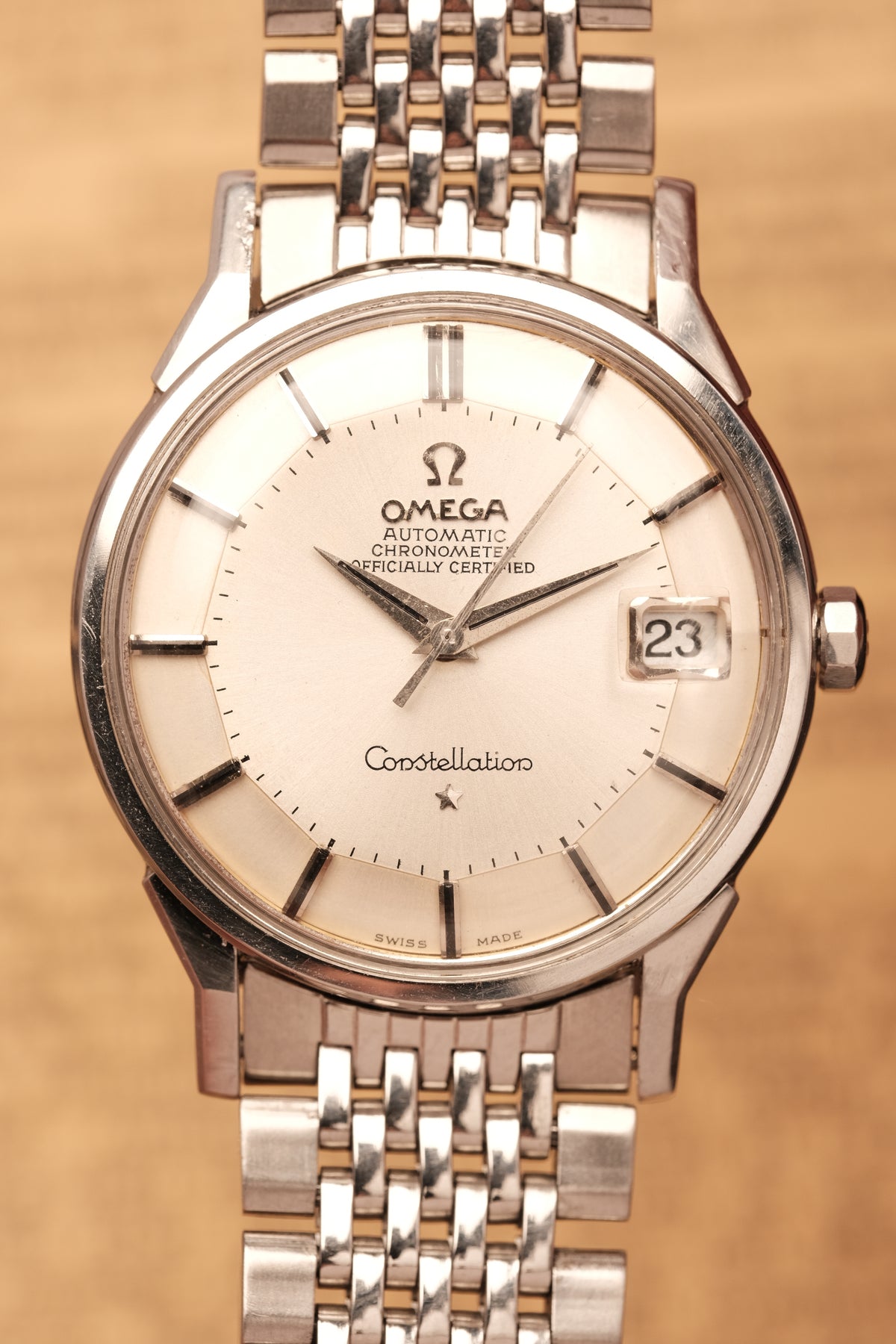 1963 OMEGA CONSTELLATION PIE PAN Stainless Steel  AUTOMATIC REF. 168.005 Beads of rice bracelet